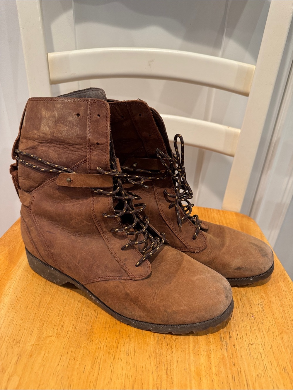 Teva Brick Red Lace-Up Women's Waterproof Boots